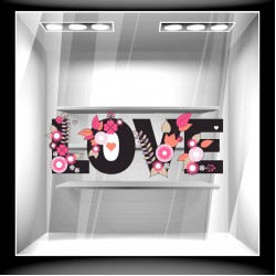 Αυτοκόλλητο βιτρίνας - Love Flowers